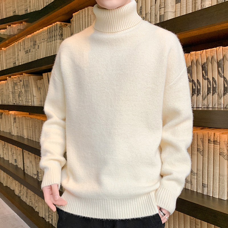 高领毛衣男款2025秋冬季新款宽松加厚潮流百搭纯色男士打底针织衫