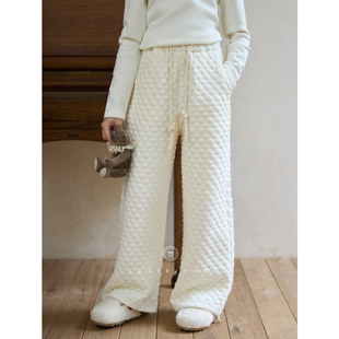 YOKI家童装 菱格绗棉阔腿裤 冬季 女童休闲裤 保暖棉裤 CUTIE