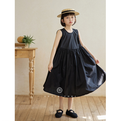 【捡漏直播】大童背心裙谁穿都时髦的极简天丝棉女童连衣裙