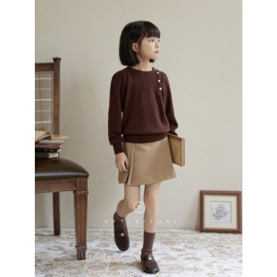 康赛妮泡泡袖 新款 100山羊绒女童毛衣 秋冬针织衫 cutieyoki童装