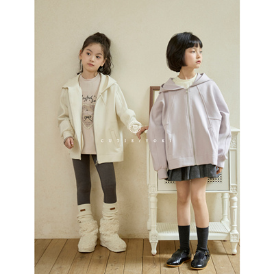 CUTIEYOKI童装25秋款女童连帽秋装新品外套好穿的亲子卫衣外套