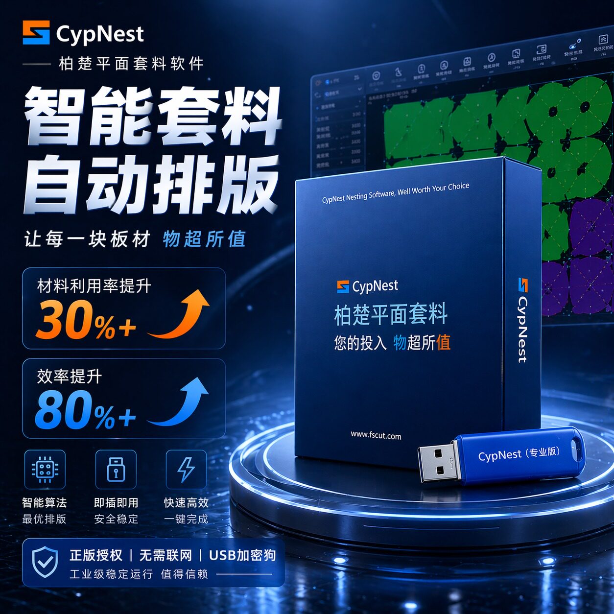 CypNest柏楚博楚套料软件专业版激光切割切管排版套料下料编软件
