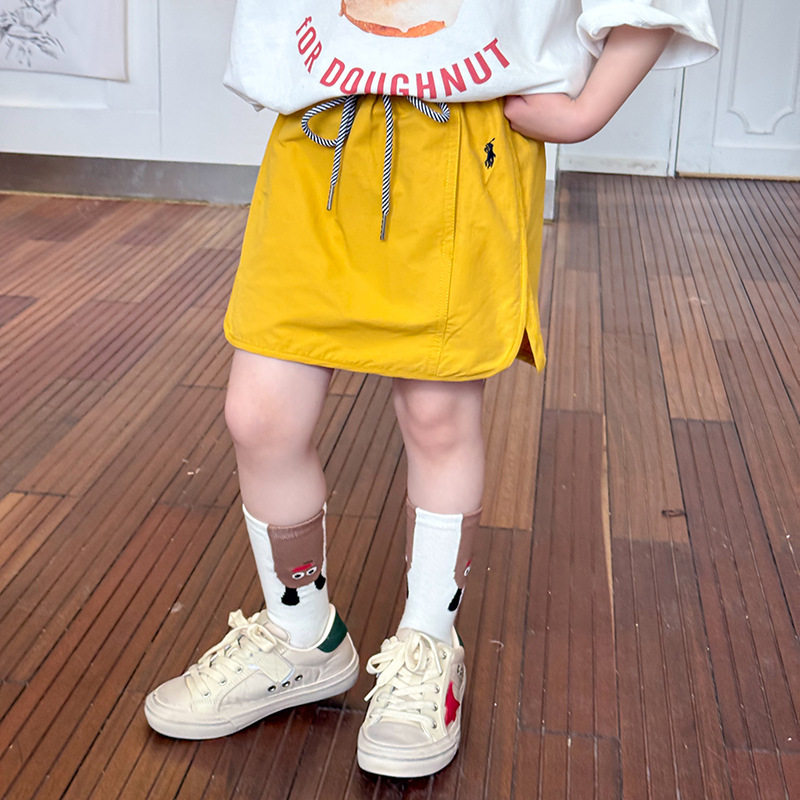 儿童短裙纯棉夏薄款 女童裙子洋气百搭开叉半身裙 女宝宝休闲短裤