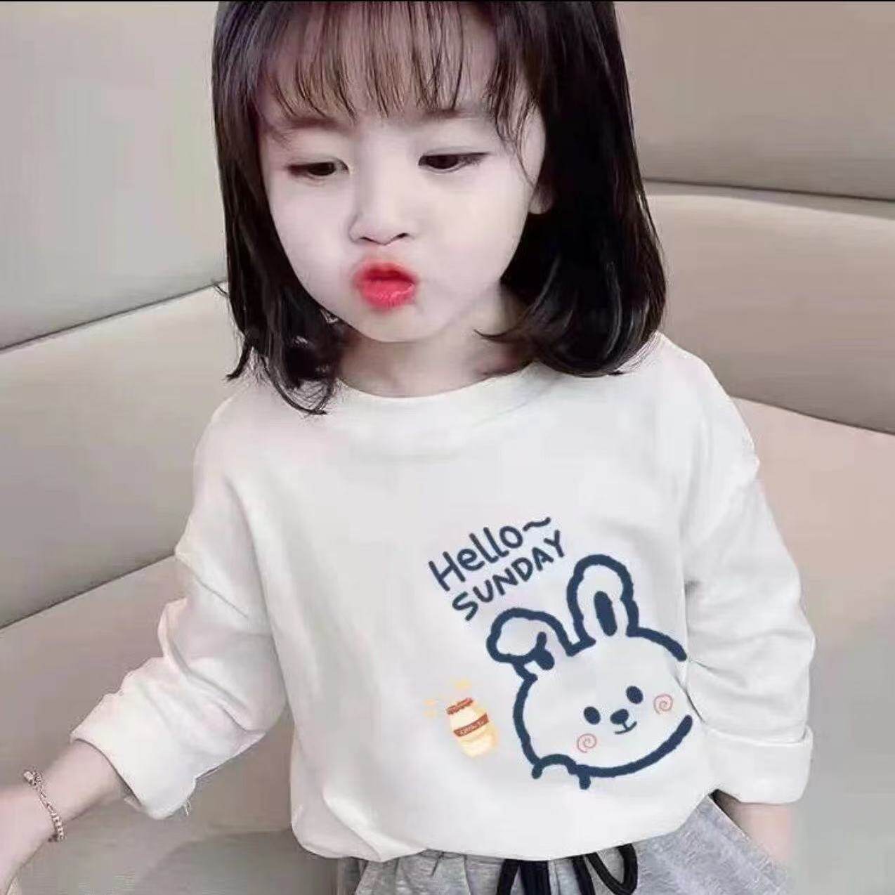 儿童春秋款t恤衫 宝宝长袖印花上衣男女童打底衫宽松纯棉T恤卫衣