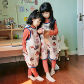 纯棉儿童坎肩背心 婴儿分腿防踢被 呼西贝宝宝睡袋秋冬款 薄棉