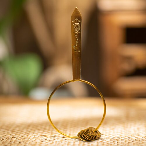 道家法器黄铜七星师刀摆件卦刀