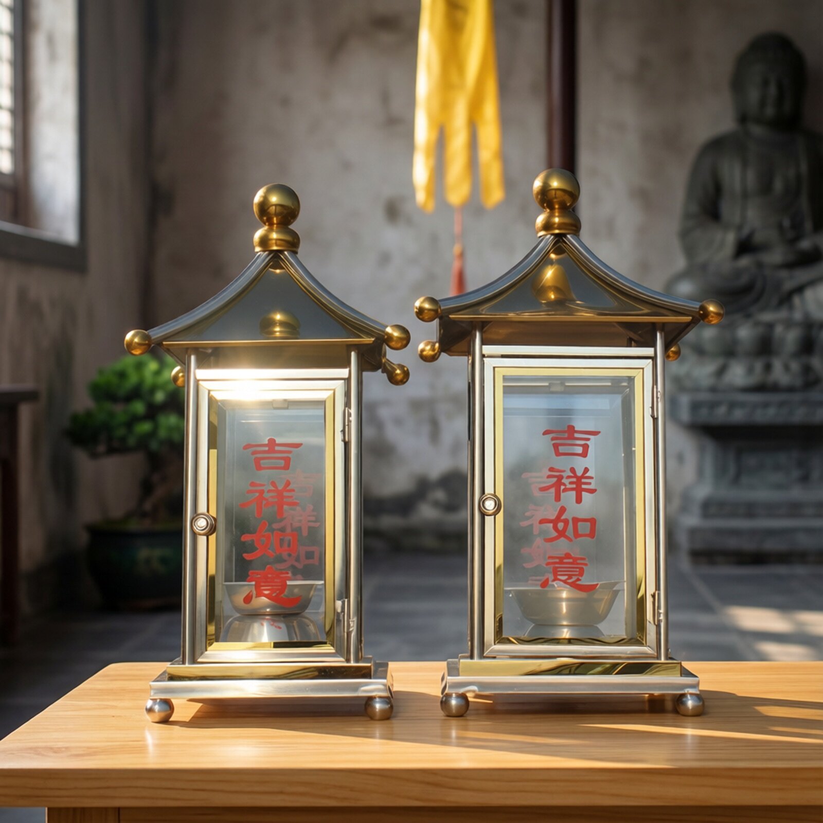 寺庙天灯不锈钢蜡烛台添油灯落地长明灯供佛祠堂防风酥油灯灯架