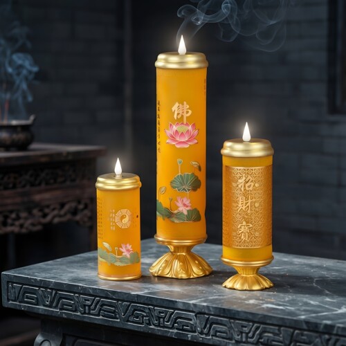 佛前供奉LED莲花长明灯
