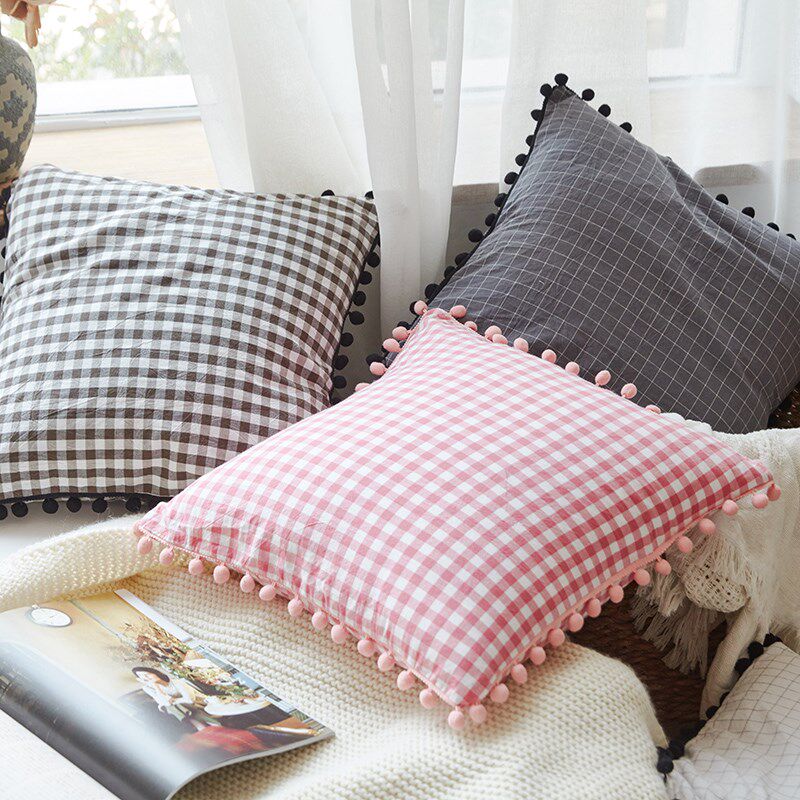 沙发靠垫套 长方形 大号球球可爱抱枕套不含芯办公室靠枕椅子靠背|msdalam kategori rumah Fabrik, bantal/bantal - dari Buy2taobao.com untuk memberikan perkhidmatan ejen Taobao profesional membeli