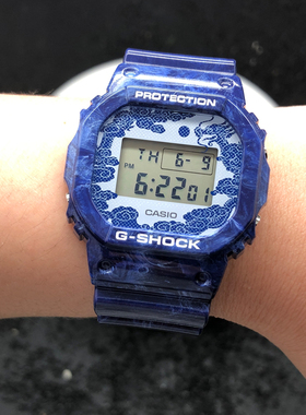 卡西欧手表青花瓷农家橡树男表 DW-5600BWP/GA-2100/110BWP-2APFQ