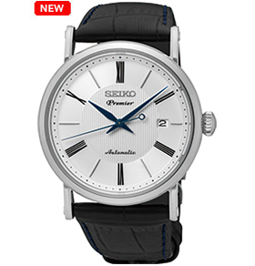 精工手表PREMIER全国联保2年 SRPA17J1/J2自动机械男表薄防水手表