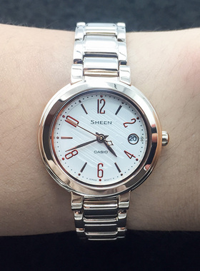 卡西欧手表Sheen系列 SHE-4531CG-7A/D-7A蓝宝石休闲石英女士腕表