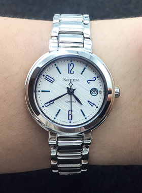 卡西欧手表Sheen系列 SHE-4531D-7A/CG-7A蓝宝石休闲石英女士腕表