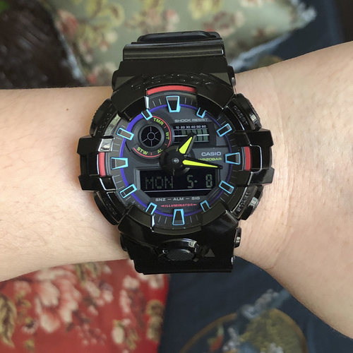 卡西欧手表G-SHOCK GA-700RGB-1A/710GB/SKC/SKE-7A 防水电子男表