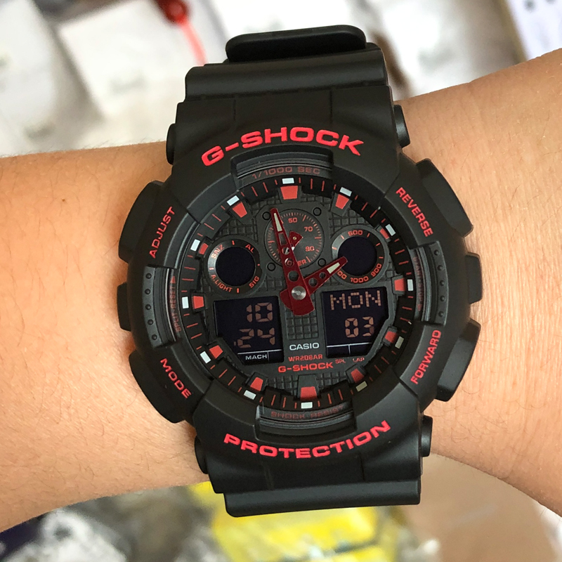 卡西欧电子双显石英男表防水手表