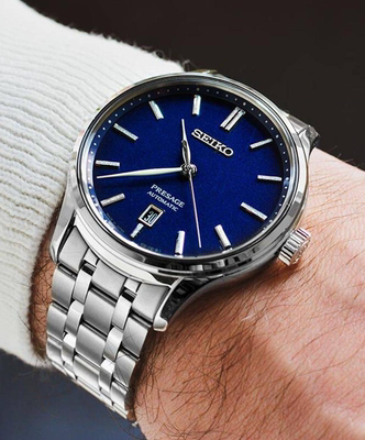 精工领航自动机械防水男士腕表