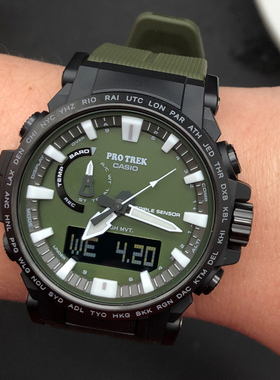 卡西欧PROTREK PRW-61Y-3/NJ-1/6600YB-3/1B光能电波登山男手表