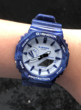 卡西欧手表青花瓷农家橡树电子男表 GA-2100BWP/110/700BWP-2APFQ