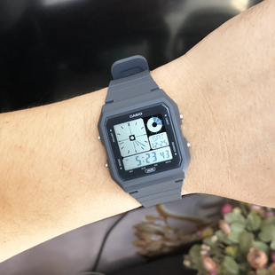 20W 8A2 卡西欧学生小方块虚拟指针复古双显防水表LF