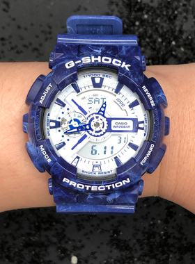 卡西欧手表青花瓷农家橡树电子男表 GA-110BWP/2100/700BWP-2APFQ