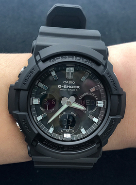 卡西欧手表G-SHOCK GAW-100B/G/BNR /AWG 太阳能电波防水男士腕表