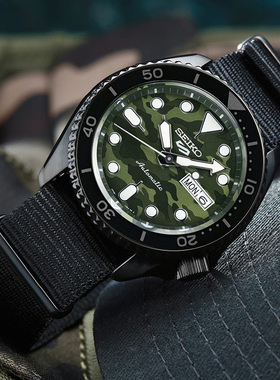 精工手表5号机械防水迷彩街头风男士腕表SRPJ37K1/39/SRPD77K1/81