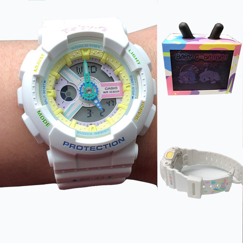 卡西欧女电子双显运动手表防水