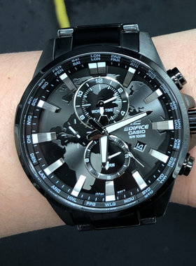 卡西欧 EFR-303DC-1A/BL-7A/DB-2A/3A/D/304BL两地时间石英男手表