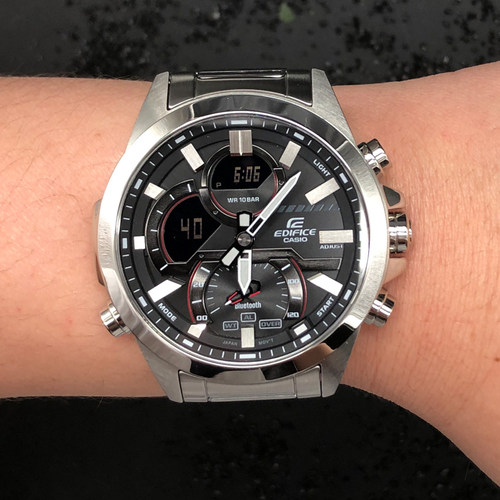 卡西欧蓝牙太阳能石英男手表防水