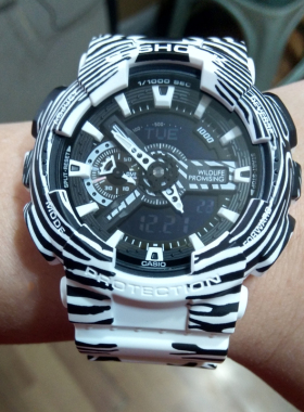 卡西欧手表GA-110WLP-7A/GB/MMC/BA-120WLP-7A斑马纹款电子男女表