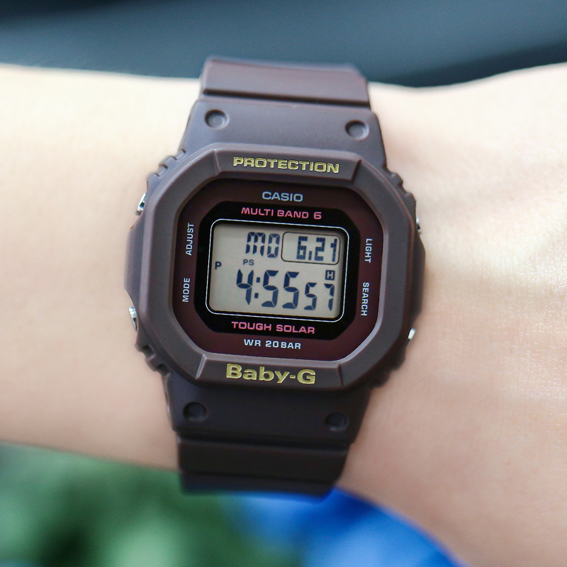 卡西欧太阳能电波电子女手表防水