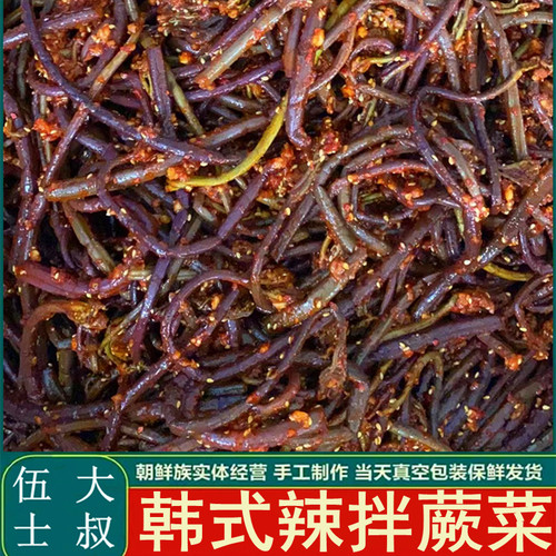 即食韩式新鲜腌制拌山蕨菜下饭菜