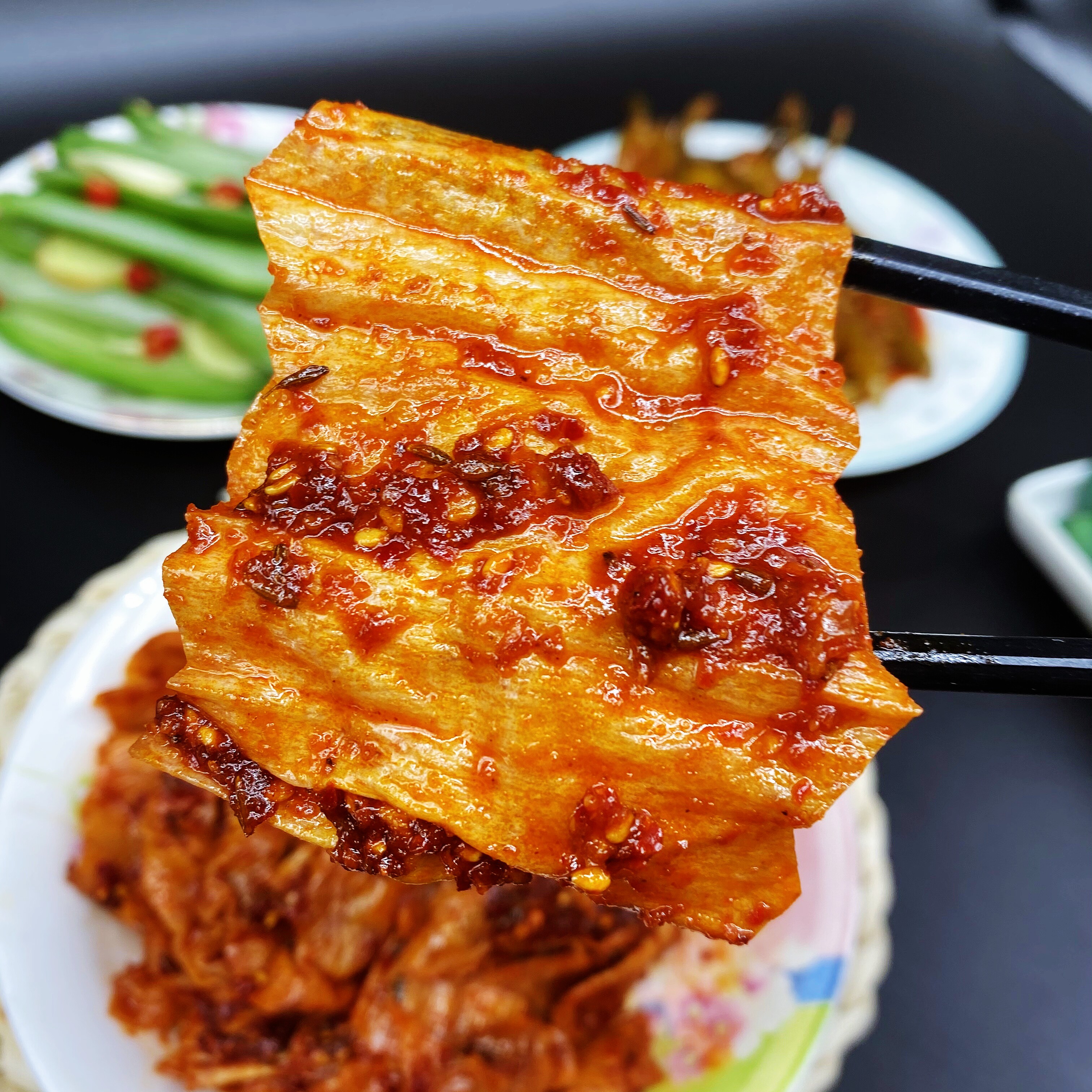 韩式豆皮手工自拌香辣甜即食网红零食儿时怀旧小吃非油炸韩餐店同