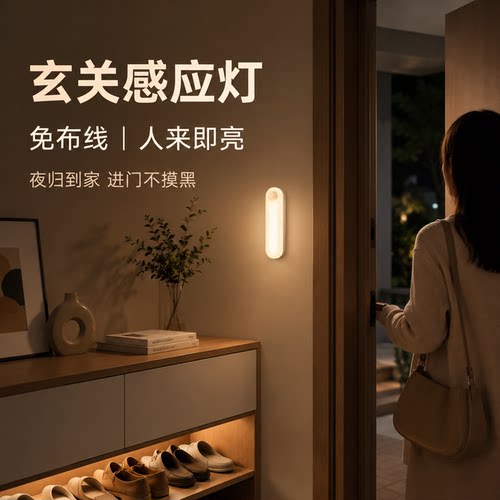 玄关鞋柜开门亮灯找物方便