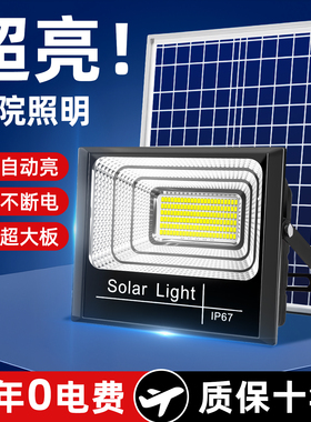 太阳能投光灯2026新款户外晚上自动亮农村自建房大门口防水照明灯