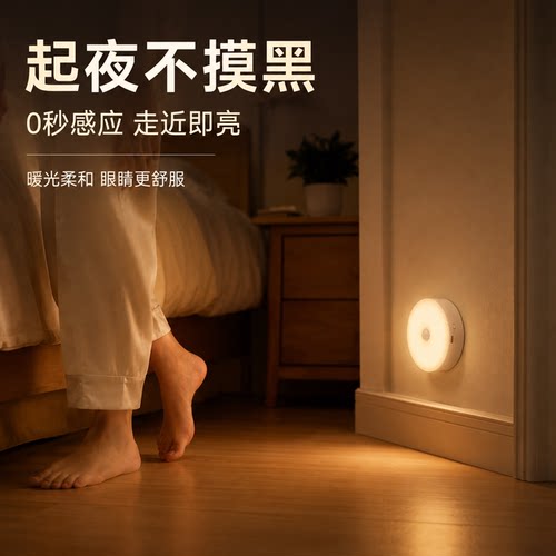 圆形人体感应家用照明灯