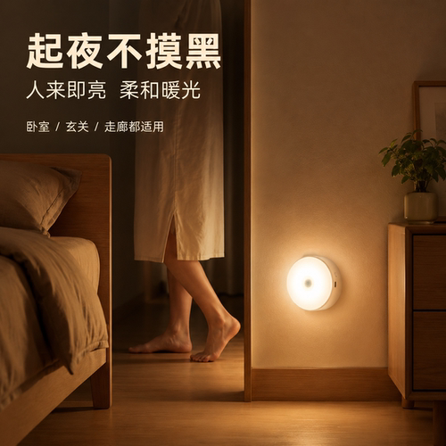 圆形人体感应家用照明灯