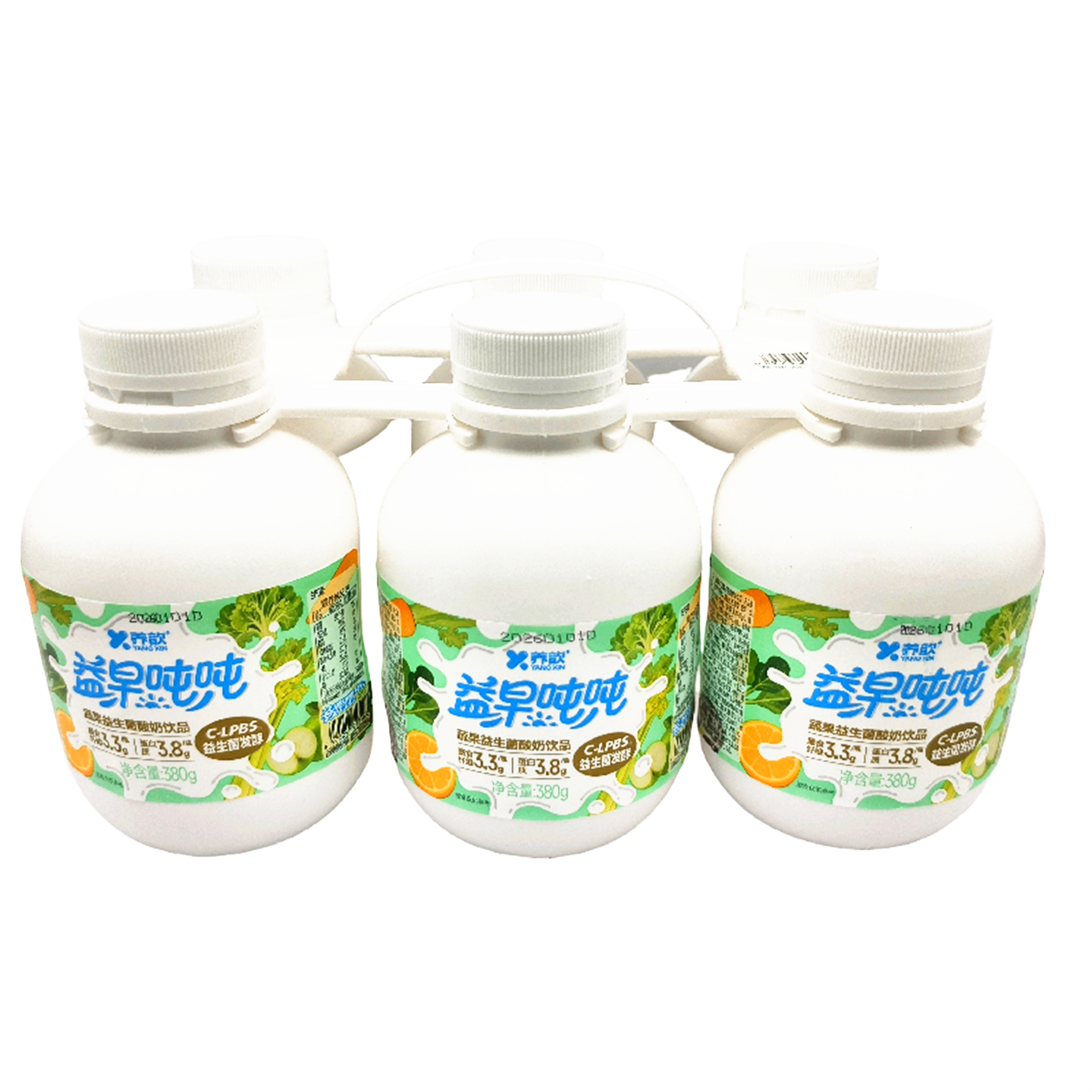 养歆 益早吨吨桶蔬果益生菌酸奶饮品380gx3瓶早餐膳食纤维包邮