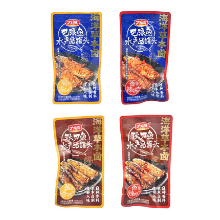 力诚巴浪鱼/秋刀鱼250g水产品罐头酱香草木味香辣草本味即食零食