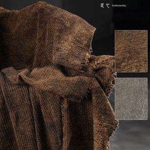 复古禅意做旧斑驳肌理薄针织布料 创意弹力打底衫diy服装设计面料