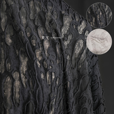 黑色封口双层破烂针织设计师面料