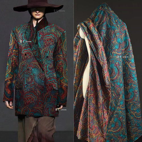匠心敦煌复古提花服装设计师面料