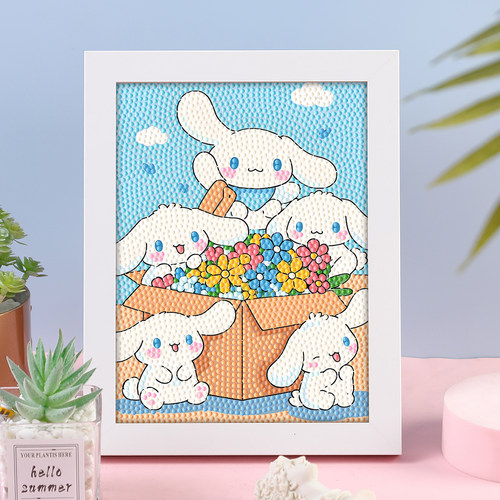 玉桂狗女孩钻石画2026新款儿童手工diy钻石贴画卡通可爱生日礼物