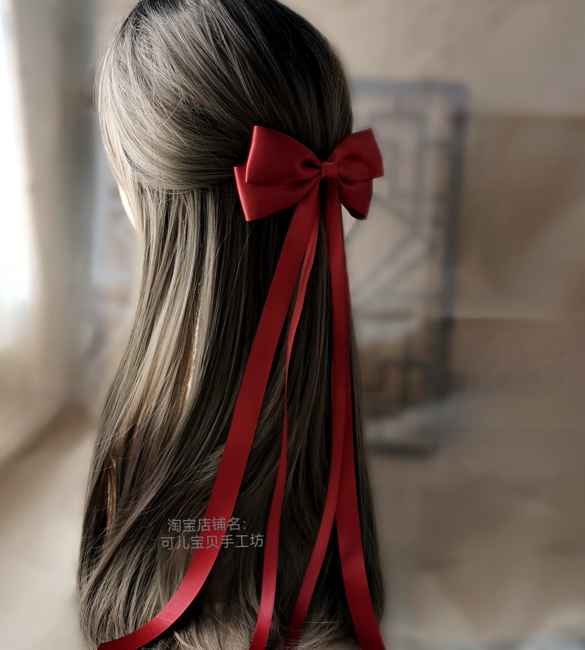 古典长飘带蝴蝶结发饰汉元素后脑勺发带头饰配旗袍马面裙发夹酒红,饰品/流行首饰/时尚饰品新,发饰,淘宝优惠券,粉丝福利购,淘宝优惠卷