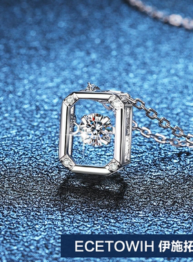 ECETOWIH纯银钻女简约几何跳动的