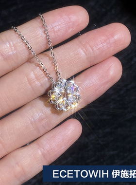 ECETOWIH新款满钻石S925纯银锁