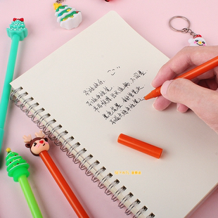 SEYATL卡通立体全针管顺滑水性中性笔黑色笔芯圣诞节老人动物656