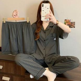 长裤 短裤 女士可爱家居服 甜美ins风宿舍短袖 三件套睡衣女夏季