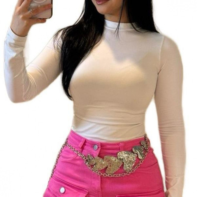 women's slim long sleeve shirt bodysuit