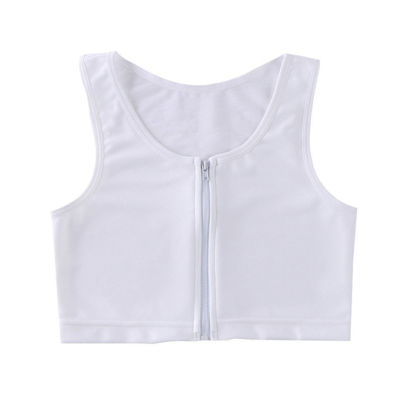 cosplay运动内衣裹胸女胖mm拉链学生防走光帅t束胸lest显胸小